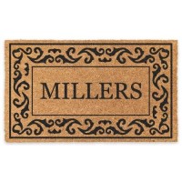 Coco Mats N More 14 X 22 Black Coir Personalized Door Mat Welcome Mats With Vinyl Backing Tough Coir Bristles Cleans D