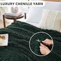 L'Agraty Chunky Knit Blanket Throw - Soft Chunky Throw Blanket 50X60: 100% Hand Kintted Chenile Crochet Throw Blanket For Couch - Large Cable Knit Chunky Blanket For Home Decor(Olive Green)