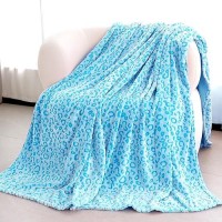 Blue Leopard Fleece Plush Throw Blanket Soft Fuzzy Cozy Flannel Blankets For Couch Sofa Lightweight For All Season