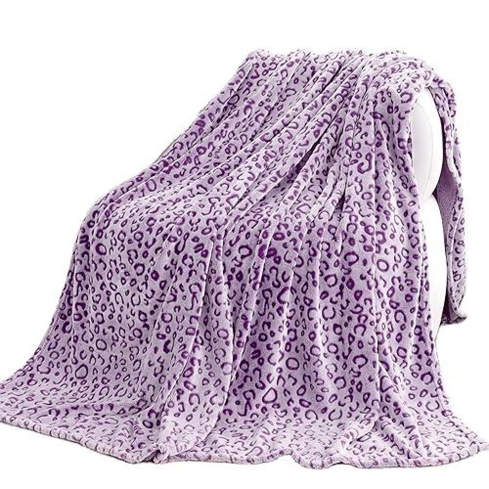 Purple Leopard Print Blanket Warm Blanket Purple Lightweight Blanket Soft Throw Blankets For Bed Couch Bedroom