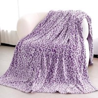 Purple Leopard Print Blanket Warm Blanket Purple Lightweight Blanket Soft Throw Blankets For Bed Couch Bedroom