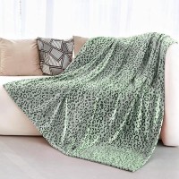 Green Leopard Print Blanket Fleece Blanket Plush Cozy Soft Green Throw Blanket Cozy Blankets For Couch Bed Sofa