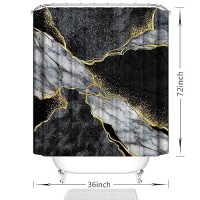 Domoku Grey Gold Marble Shower Curtain Grey Golden Cracked Lines Abstract Modern Shower Curtain For Bathroom Decor Waterproof Te