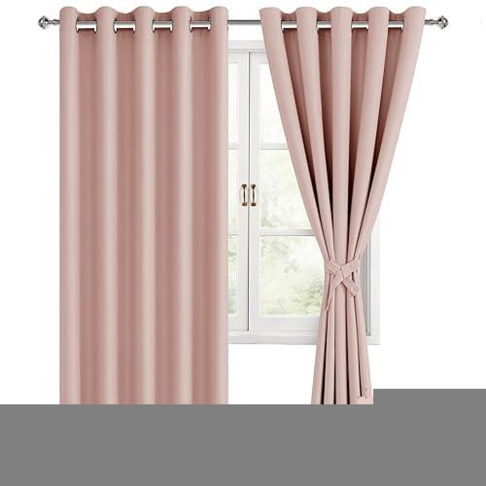 Hiasan Blackout Curtains For Bedroom 60 X 63 Inches Length Thermal Insulated Noise Reducing Window Curtains For Living Room