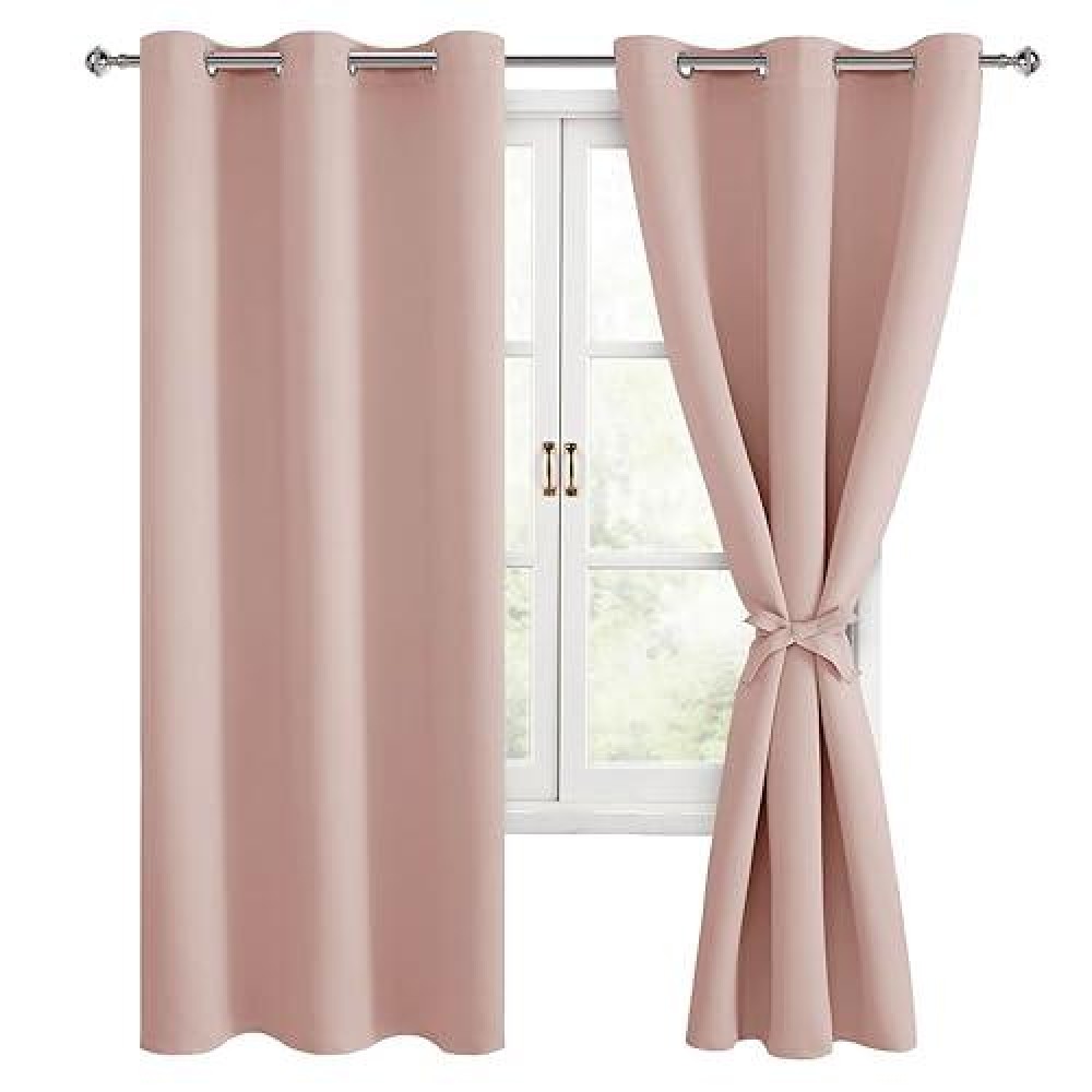 Hiasan Room Darkening Curtains For Bedroom Blackout Noise Reducing Energy Saving Window Curtain Panels Sewn With Tiebacks Se