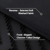 Andency Black Comforter Full Size Boho Soft Fluffy Warm Lightweight Bedding Comforter Sets For Full Bed 3 Pieces Chevron Tufte