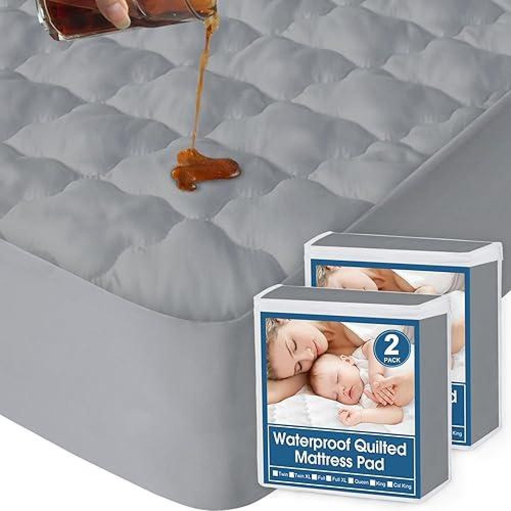 Twin Mattres Protector Pad Waterproof Quilted  Breathable & Cooling Twin Size Mattress Topper Cover Fitted For Kids With Deep Pocket Up To 14