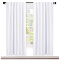 Nicetowm Window Treatment Curtain Panels White Color W34 X L54 2 Pieces Semi Blackout Window Treatment Drape Panel For Kid