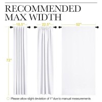 Nicetowm Window Treatment Curtain Panels White Color W34 X L54 2 Pieces Semi Blackout Window Treatment Drape Panel For Kid