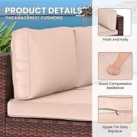 Udpatio Outdoor Replacement Cushions For Patio Furniture  Water-Resistant Patio Cushions For 6-Seat Sectional Patio Conversation Sets  14-Piece Outdoor Couch Cushions Patio Sofa Cushions (Beige)