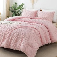 Litanika Pink Full Comforter Sets Lightweight Fluffy Bedding Comforter Sets For Bed 3 Pieces Down Alternative Comforter Bed Se