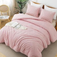 Litanika Pink Full Comforter Sets Lightweight Fluffy Bedding Comforter Sets For Bed 3 Pieces Down Alternative Comforter Bed Se