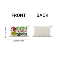 Aofanggo Christmas Pillow Cover 12X20 Inch Holiday Decorations Xmas Throw Pillow Cushion Cover For Bed Chair Sofa Couch Rectangl