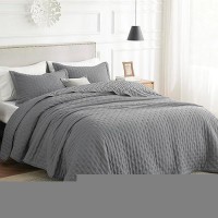 Bedsure King Size Quilt Set Soft Ultrasonic King Quilt Bedding Set Clover King Bedspread Lightweight Bedding Coverlet For All