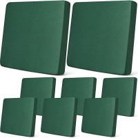 Newwiee 8Pcs Patio Stretch Sofa Cushion Cover Outdoor Cushion Cover Replacement Patio Furniture Cushions Couch Slipcovers Chair Seat Cover Soft Flexibility Protector(Dark Green  Waterproof Pure)