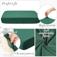 Newwiee 8Pcs Patio Stretch Sofa Cushion Cover Outdoor Cushion Cover Replacement Patio Furniture Cushions Couch Slipcovers Chair Seat Cover Soft Flexibility Protector(Dark Green  Waterproof Pure)