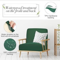 Newwiee 8Pcs Patio Stretch Sofa Cushion Cover Outdoor Cushion Cover Replacement Patio Furniture Cushions Couch Slipcovers Chair Seat Cover Soft Flexibility Protector(Dark Green  Waterproof Pure)