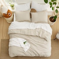 Bedsure Twin Comforter Set Beige 5 Pieces Boho Bed In A Bag Twin Gift For Christmas Contrasting Design Bedding Set With Soft C