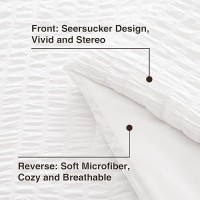 Loves Cabin Seersucker White 7 Pieces Comforter Set Full All Season Lightweight Bedding Set Full Bed In A Bag Comforter Set W