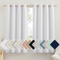 Nicetown 100 Absolutely Blackout Linen Curtains With Thermal Insulated White Liner White 52 Inches Wide 45 Inches Length Ene