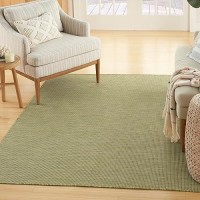 Nourison Positano Indoor/Outdoor Green 4' X 6' Area Rug  Easy Cleaning  Non Shedding  Bed Room  Living Room  Dining Room  Backyard  Deck  Patio (4X6)