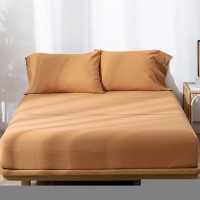 Moomee Bedding Sheet Set 100 Washed Cotton Linen Like Textured Breathable Durable Soft Comfy Burnt Orange California King