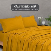 Royale Linens 300 Thread Count 100 Long Staple Combed Cotton Flat Sheet Super Soft Top Sheet King Flat Sheet Sold Separat