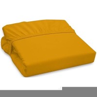 Royale Linens 300 Thread Count 100 Long Staple Combed Cotton Fitted Sheet Super Soft Deep Pocket Bottom Sheet Yellow Fitted