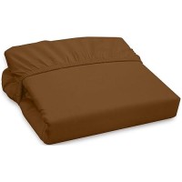 Royale Linens 300 Thread Count 100 Long Staple Combed Cotton Fitted Sheet Super Soft Deep Pocket Sheet Chocolate Fitted She