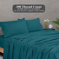 Royale Linens 300 Thread Count 100 Long Staple Combed Cotton Flat Sheet Super Soft Top Sheet Twin Flat Sheet Sold Separat