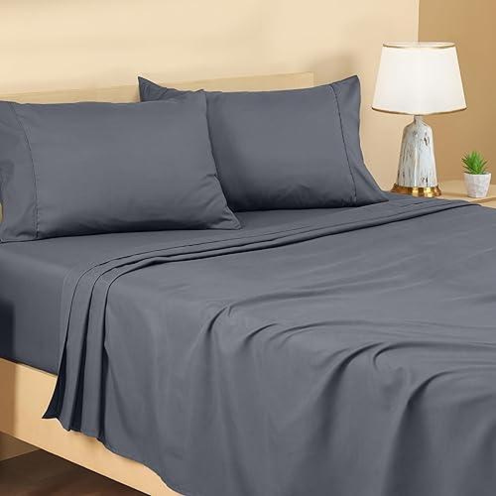 Utopia Bedding Full Sheet Set - Brushed Microfiber - Soft Bed Sheets For Full Size Bed - Luxury Bedding Sheets With Fitted Sheet  Flat Sheet & 2 Pillow Cases - Deep Pocket (Grey)