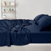 Utopia Bedding Full Sheet Set - Brushed Microfiber - Soft Bed Sheets For Full Size Bed - Luxury Bedding Sheets With Fitted Sheet  Flat Sheet & 2 Pillow Cases - Deep Pocket (Navy)