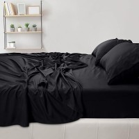 Utopia Bedding Queen Sheet Set - Brushed Microfiber - Soft Bed Sheets For Queen Size Bed Set - Luxury Bedding Sheets With Fitted Sheet  Flat Sheet & 2 Pillow Cases - Deep Pocket (Black)