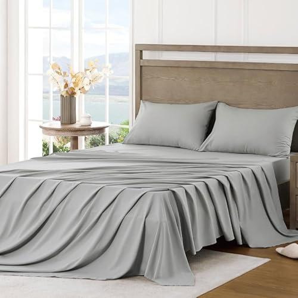 Freshculture Full Sheet Set Ultra Soft Sheets Full Size Bed Brushed Microfiber Deep Pockets Easy Care Cooling Breath