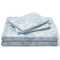 Freshculture Floral Bed Sheets Ultra Soft California King Sheets Set Brushed Microfiber Blue Floral Sheets Deep Pockets E