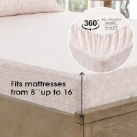 Freshculture Printed Bed Sheets Ultra Soft California King Sheets Set Brushed Microfiber Damask Sheets Deep Pockets Up To 1