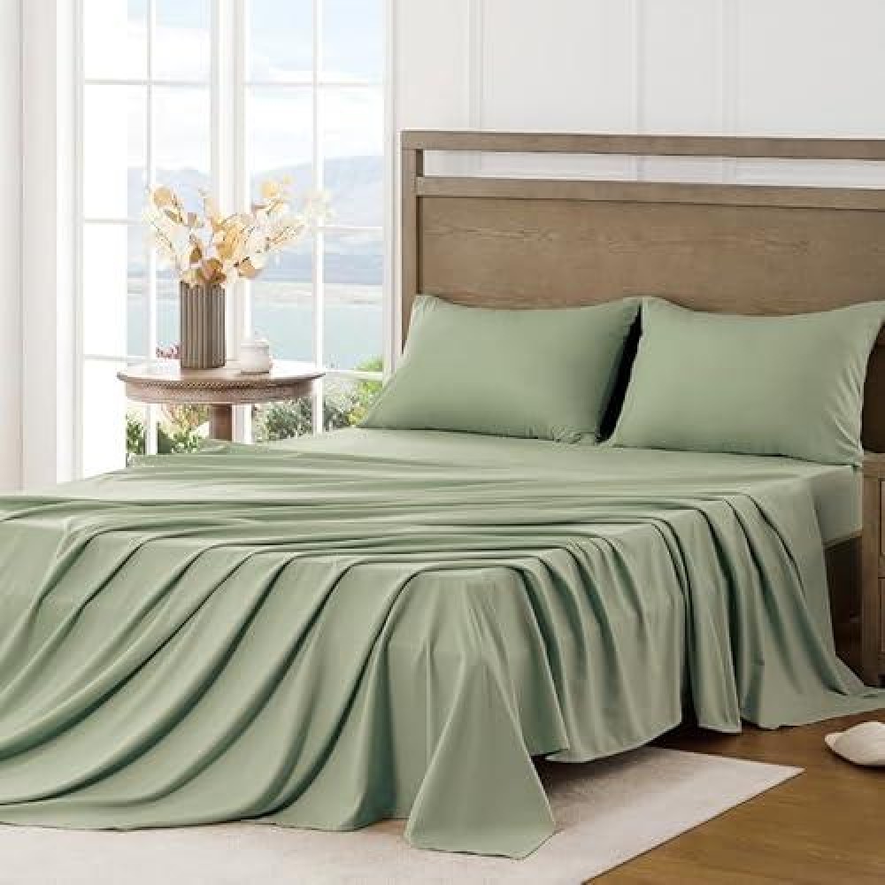 Freshculture Full Sheet Set Ultra Soft Sheets Full Size Bed Brushed Microfiber Deep Pockets Easy Care Cooling Breath