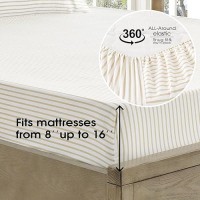 Freshculture Twin Sheets Set Ultra Soft Striped Sheets Brushed Microfiber Deep Pockets Up To 16 Easy Care Hotel Luxu