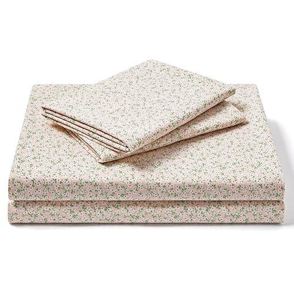 Freshculture Floral Bed Sheets Ultra Soft California King Sheets Set Brushed Microfiber Pink Floral Sheets Deep Pockets E