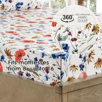 Freshculture Floral Bed Sheets Ultra Soft Queen Sheet Set Brushed Microfiber Floral Sheets Deep Pockets Up To 16 Easy