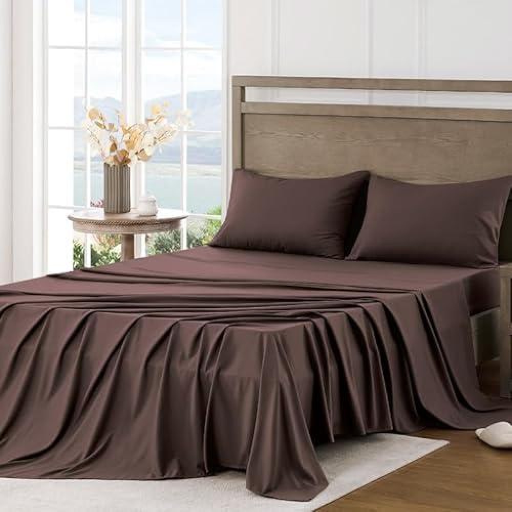 Freshculture Queen Sheet Set Ultra Soft Sheets For Queen Size Bed Brushed Microfiber Deep Pockets Easy Care Cooling