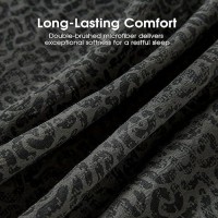 Freshculture Printed Bed Sheets Ultra Soft Twin Xl Sheets Brushed Microfiber Black Leopard Sheets Deep Pockets Easy Care