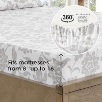 Freshculture Floral Bed Sheets Ultra Soft California King Sheets Set Brushed Microfiber Floral Sheets Deep Pockets Easy C