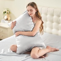 Infiixso Mulberry Silk Pillowcase For Hair And Skin  Silk Pillow Cases King Size With Hidden Zipper 20X40 Inches  Ultra Smooth And Soft Cooling Pillow Cases For Hot Sleepers(Light Grey  1 Pack)