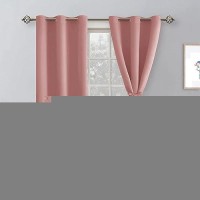 Hiasan Short Blackout Curtains For Bedroom Thermal Insulated Energy Saving Window Curtains For Living Room 2 Drape Panels S