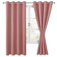 Hiasan Blackout Curtains For Bedroom 52 X 63 Inches Length Thermal Insulated Energy Saving Window Curtains For Living Room