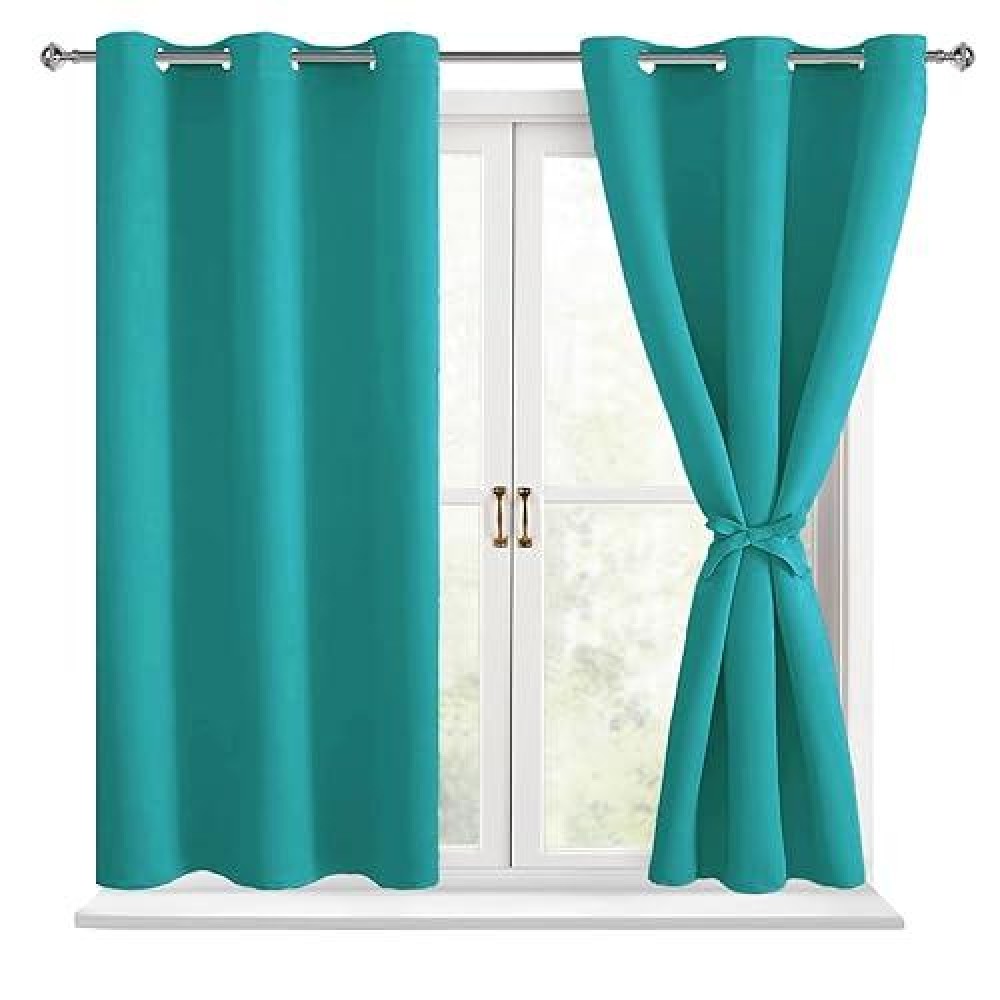 Hiasan Blackout Curtains For Bedroom Light Blocking Noise Reducing Window Curtains For Living Room 2 Drape Panels Sewn With