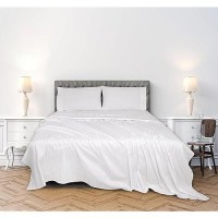 Royale Linens 300 Thread Count 100 Long Staple Combed Cotton Striped Sheet Set 3 Piece Twin Bed Sheet 1 Fitted Sheet 1 Fla