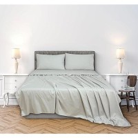 Royale Linens 300 Thread Count 100 Long Staple Combed Cotton Narrow Stripe Sheet Set 4 Piece Queen Bed 1 Fitted Sheet 1 Fl