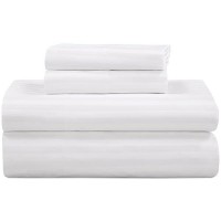 Royale Linens 300 Thread Count 100 Long Staple Combed Cotton Stripe Sheet Set 4 Piece Full Bed Sheet 1 Fitted Sheet 1 Flat